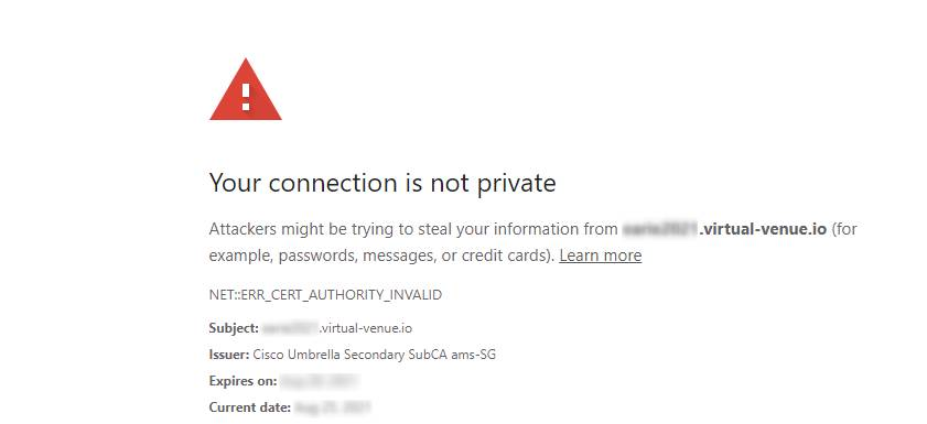 Abb. 1: Your Connection is not private