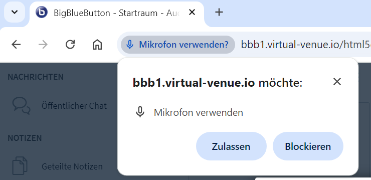 Abb. 3: Browser-Berechtigungsabfrage Mikrofon