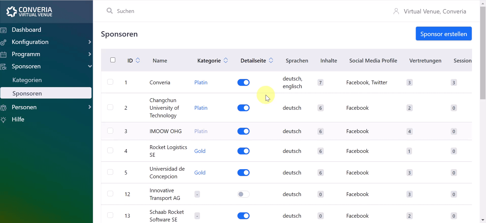 Abb. 1: Sponsor:innen-Eintrag erstellen