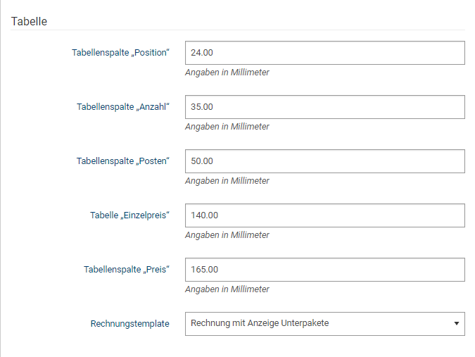 Abb. 10: Abschnitt - Tabelle