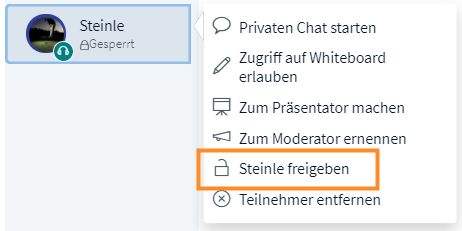 Abb. 8: Teilnehmende freigeben