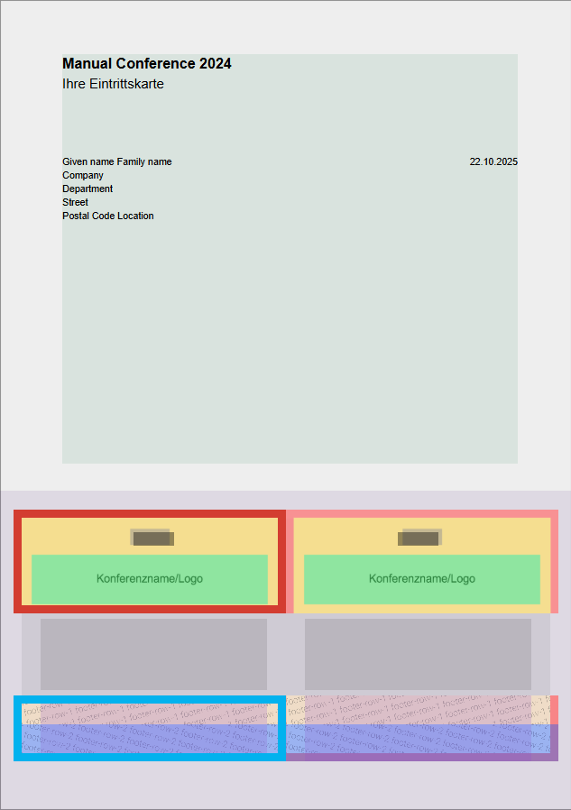 Abb. 3: Leeres Badge-Template (Converia Standard 1er-Nutzen, Debug Mode)