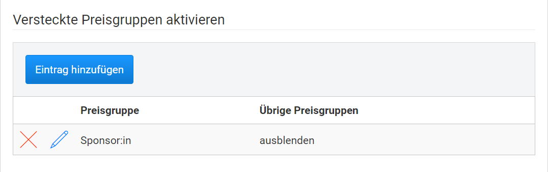 Abb. 5: Versteckte Preisgruppen aktivieren